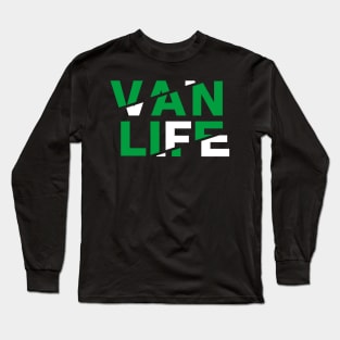 Vanlife: tracks - Green white Long Sleeve T-Shirt